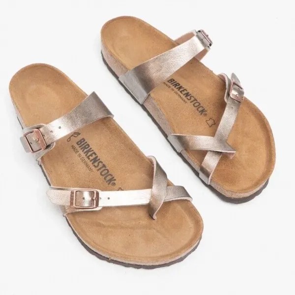 Женские сандалии Birkenstock Mayari, изящные темно-серые регулируемые шлепанцы Birkoflor, НОВИНКА