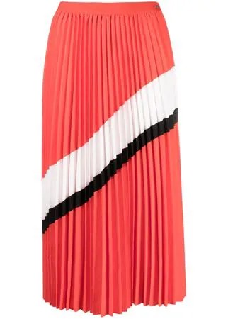 Armani Exchange плиссированная юбка миди с контрастной полоской