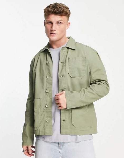 Свободная куртка цвета хаки New Look-Зеленый цвет