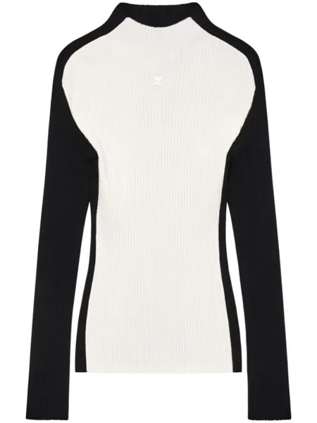 Courrèges джемпер с вышитым логотипом, черный
