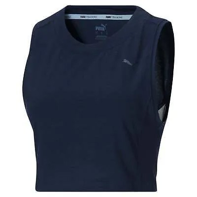 Майка Puma Train Logo Crew Neck Muscle Tank Top Женская синяя повседневная спортивная 5214