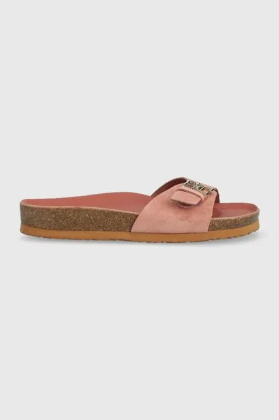 Замшевые тапочки TH MULE SANDAL SUEDE Tommy Hilfiger, розовый
