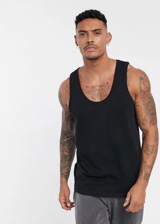 Черная майка из органического хлопка ASOS DESIGN-Черный