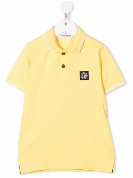 Stone Island Junior рубашка поло с нашивкой-логотипом