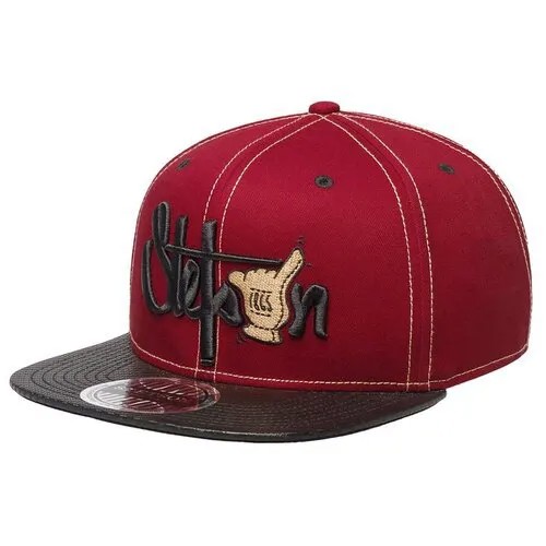 Бейсболка STETSON арт. 7781115 BASEBALL CAP SHAKA COTTON (черный / красный), размер UNI