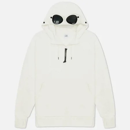Мужская толстовка C.P. Company Diagonal Raised Fleece Goggle Hoodie, цвет белый, размер XXL