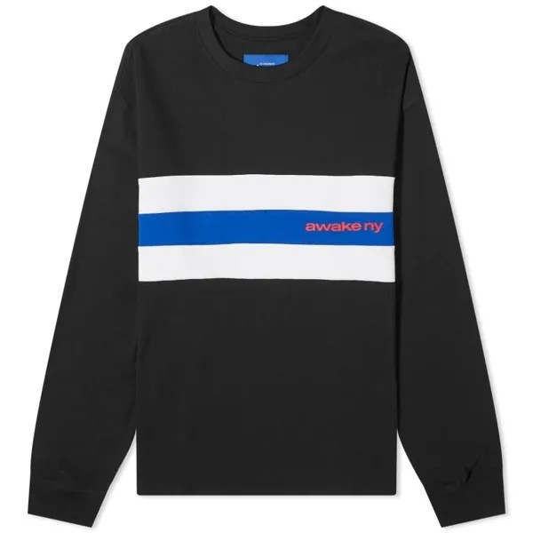 Свитшот Awake NY Long Sleeve Stripe, черный/белый/синий