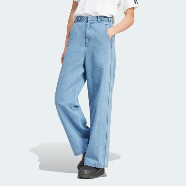 Джинсы KSENIASCHNAIDER с 3 полосками Adidas, цвет Light Denim
