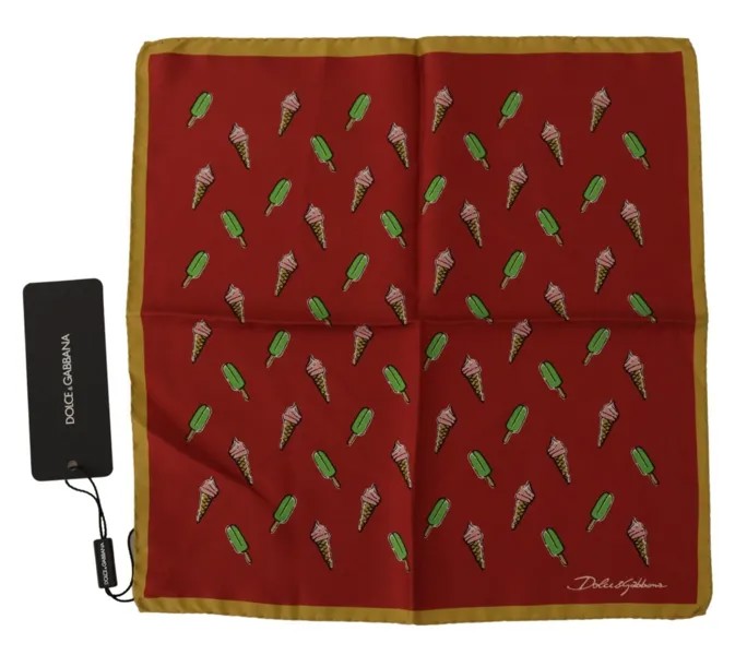 DOLCE - GABBANA Шарф Шелковый квадратный мужской платок с разноцветным принтом 30смX30см