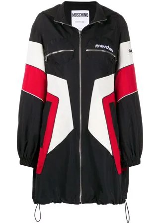 Moschino куртка Broken с капюшоном и логотипом