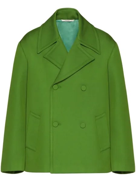 Valentino Garavani шерстяной бушлат Technical, зеленый