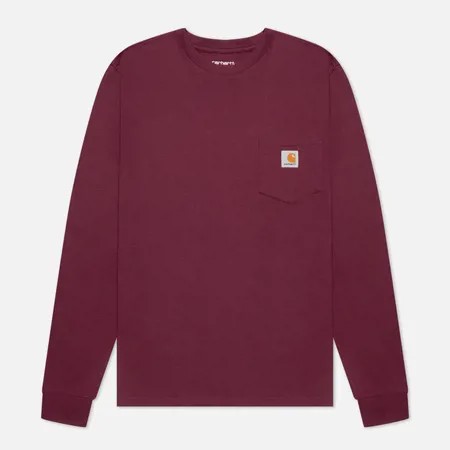 Мужской лонгслив Carhartt WIP L/S Pocket, цвет бордовый, размер M