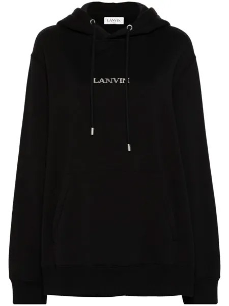 Lanvin худи с вышитым логотипом, черный