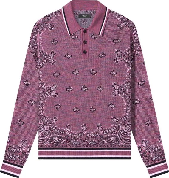Лонгслив Amiri Space Dye Bandana Long-Sleeve Polo 'Purple', фиолетовый