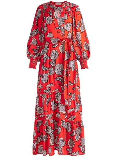 Alice + olivia платье миди Lyla с цветочным принтом, красный