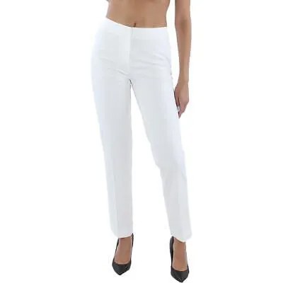 Lafayette 148 Женские белые однотонные рабочие брюки с прямыми штанинами 2 BHFO 6055