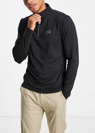 Черный лонгслив с молнией длиной 1/4 Calvin Klein Golf Newport-Черный цвет