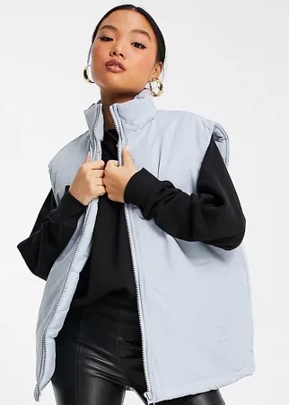 Синий дутый oversized-жилет ASOS DESIGN Petite-Голубой