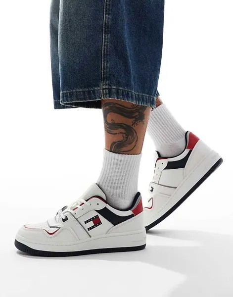 Бело-красно-темно-синие кроссовки с корзинкой в ​​стиле ретро Tommy Jeans