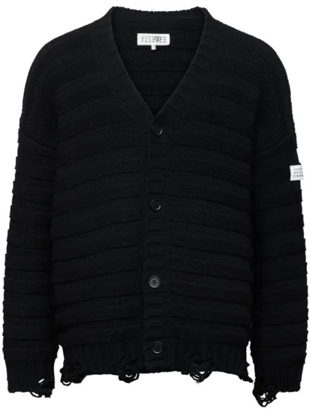 MM6 Maison Margiela вязаный кардиган с V-образным вырезом, черный
