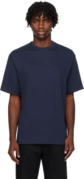 Темно-синяя фирменная футболка Axel Arigato