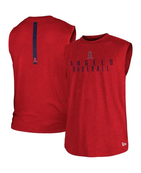 Мужская красная майка Los Angeles Angels Team Muscle New Era