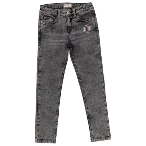 Серые джинсы скинни Button Blue, размер 140*72*63, модель 220BBGJC6303D400