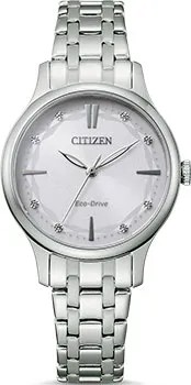 Японские наручные  женские часы Citizen EM0890-85A. Коллекция Eco-Drive