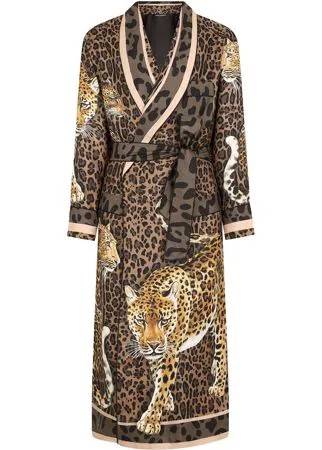 Dolce & Gabbana халат с леопардовым принтом