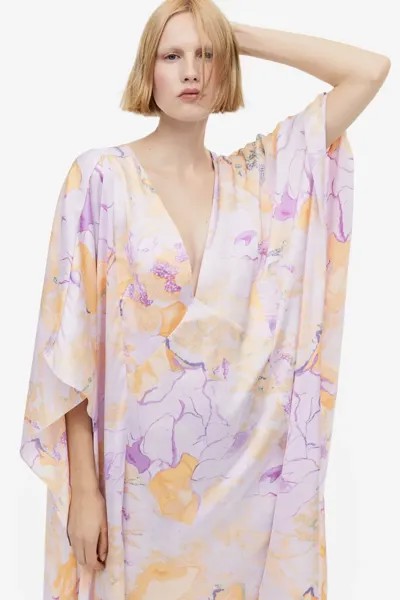 Платье-кафтан с треугольным вырезом H&M, лиловый