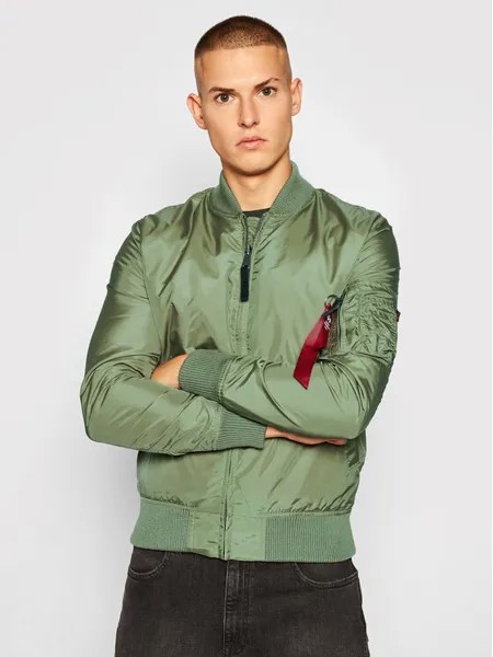 Бомбер обычного кроя Alpha Industries, зеленый