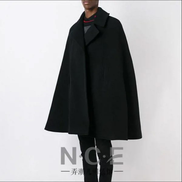 S-5xl мужская одежда больших размеров, новое модное повседневное пальто, Свободный плащ, мужское шерстяное пальто средней длины, верхняя одеж...