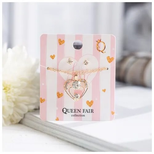 Комплект бижутерии Queen Fair, пластик, белый
