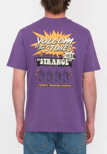 Футболка с принтом STRANGE RELICS Volcom, цвет deep purple