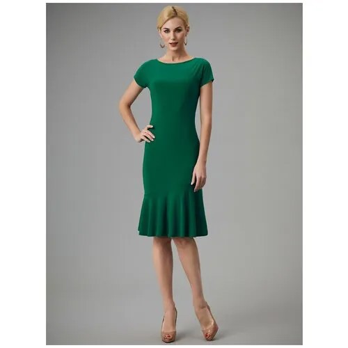 Платье Арт-Деко, размер 52, зеленый