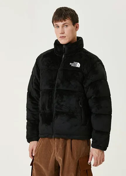 Черное велюровое пальто versa nuptse The North Face