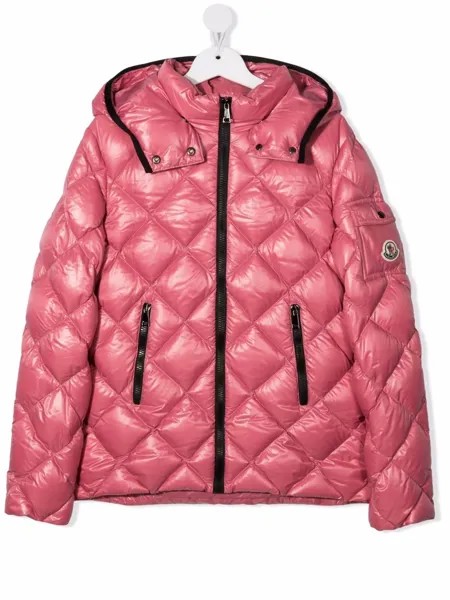 Moncler Enfant стеганый пуховик с капюшоном