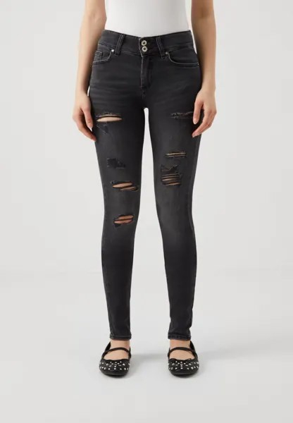 Джинсы Skinny Fit ONLBLUSH DESTROYED ONLY, цвет washed black