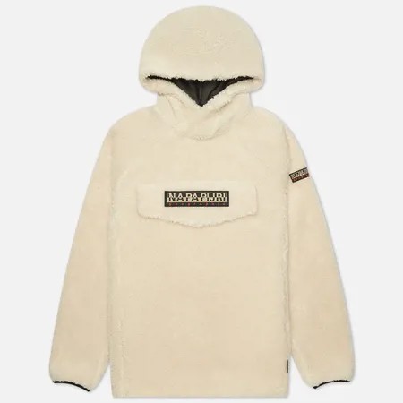 Мужская толстовка Napapijri Curly Patch Fleece Hoodie, цвет бежевый, размер M