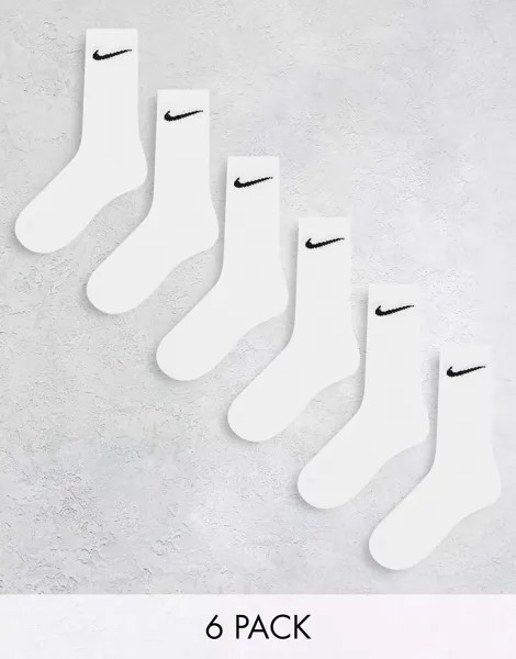 Белые повседневные мягкие носки для тренировок Nike, 6 шт. Nike