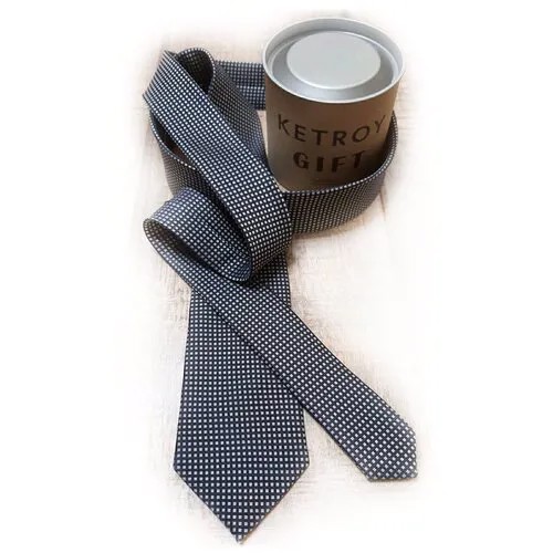 Мужской галстук KETROY чёрный в подарочной упаковке