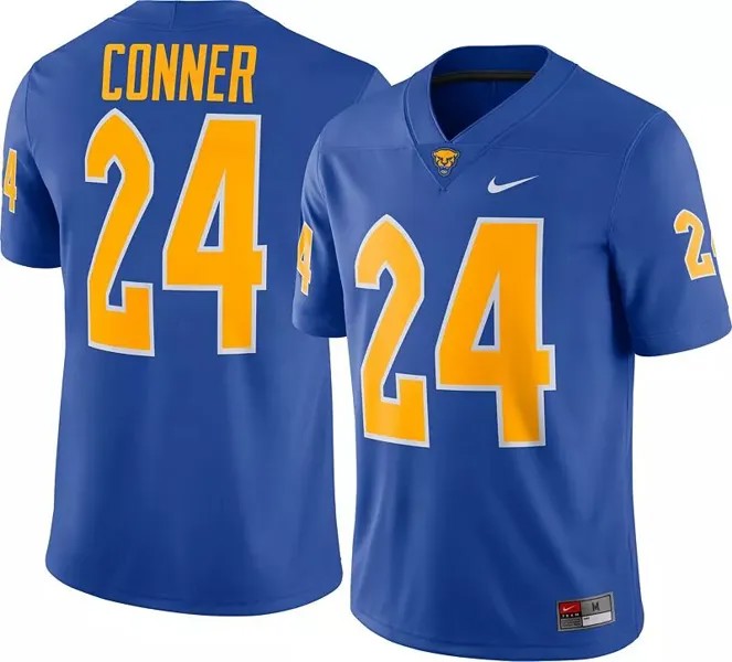 Мужская футбольная майка Nike James Conner Pitt Panthers #24 синего цвета Dri-FIT Game