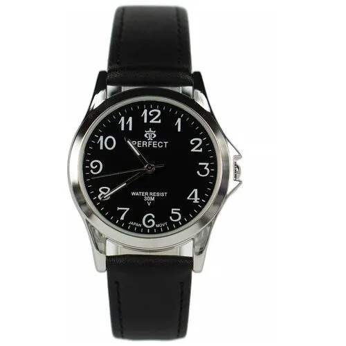 Perfect часы наручные, мужские, кварцевые, на батарейке, кожаный ремень, японский механизм GX017-005-3