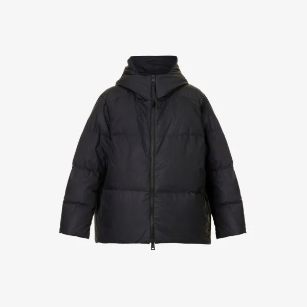 Стеганая куртка из хлопка с капюшоном Canada Goose, черный