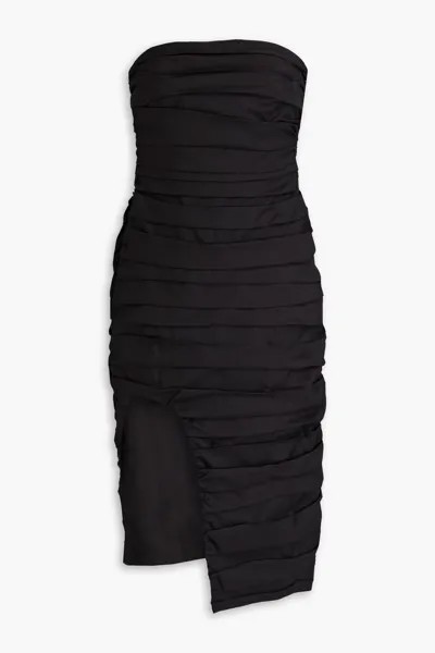Хлопковое платье без бретелек со сборками Zeynep Arcay, черный