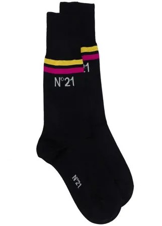 Nº21 носки в полоску с логотипом