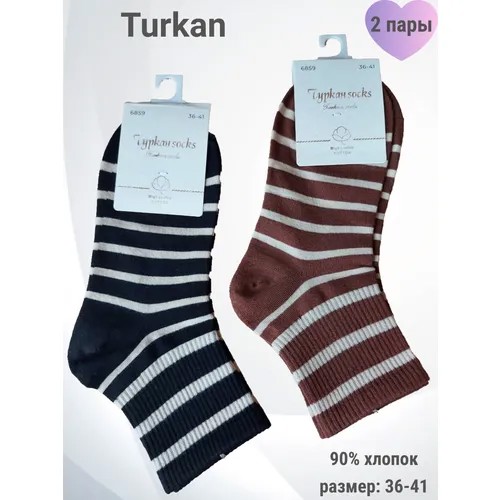 Носки Turkan, 2 пары, размер 36/41, коричневый, черный