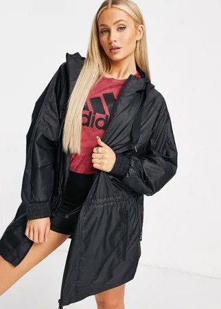Черная куртка с капюшоном adidas x Karlie Kloss Training-Черный цвет