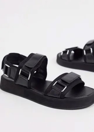 Черные сандалии с пряжками Missguided-Черный