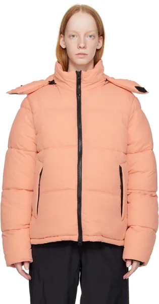 Розовая пуховая куртка с капюшоном The Very Warm